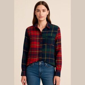 𝅺ICONE by Simons Mixed Plaid Shirt Size XS